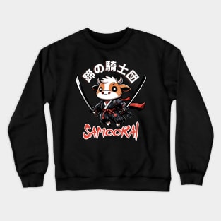 Samoorai - Cute Chibi Samurai Cow Crewneck Sweatshirt